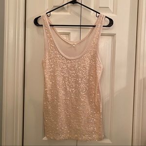 J Crew Pink Sequin Tank Top